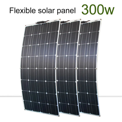 solar panel kit and 300w 200w 100w flexible solar panels 12v 24v high efficiency battery charger module 300w solar panel