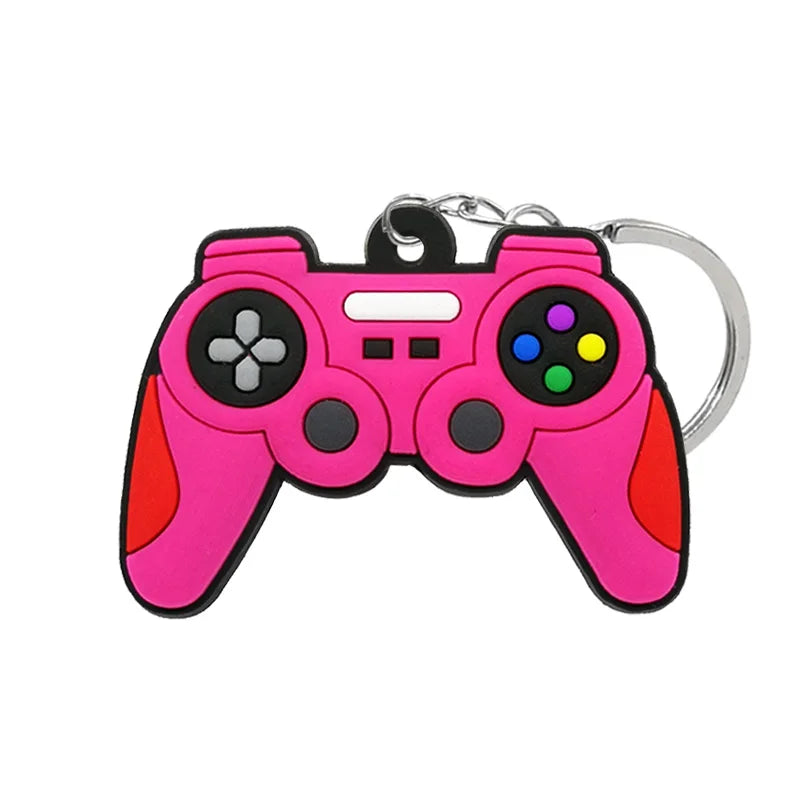 1PCS PVC new style Game Machine Keychain & Keyring Cute Gamepad Joystick Key Chain Keychains Bag Car Hanging fit men boy keys 7060-33