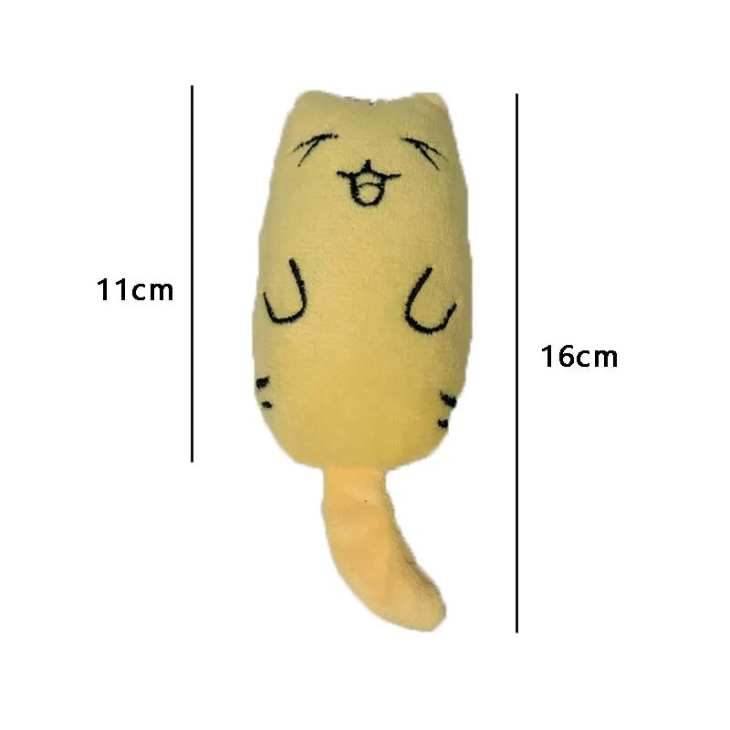 Teeth Grinding Catnip Toys Interactive Plush Cat Toy Pet Kitten Chewing Claws Thumb Bite Cat mint For Cats Funny Little Pillow yellow