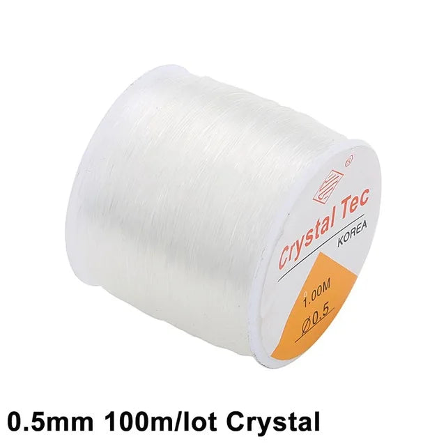 100M Plastic Crystal DIY Beading Stretch Cords Elastic Line Jewelry Making Supply Wire String jeweleri thread String Thread 0.5mmX100m Crystal China