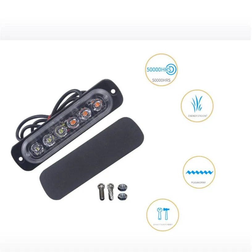 Universal Emergency Strobe Led Light 12/24V Memory Function Led Warning Side Marker Blinking Amber Light Bar Police Flash Light