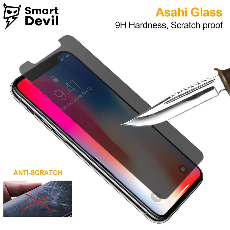 2Pcs Anti-Glare Privacy Tempered Glass for iPhone 6 6s 7 8 p X XS MAX XR 11 12 Pro Max Screen Protector Private Film