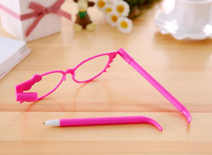 1 Piece Kawaii Ballpoint Pen School Creative Stationery Office Gift Cute Chancery Glasses Bow Writing Supplies