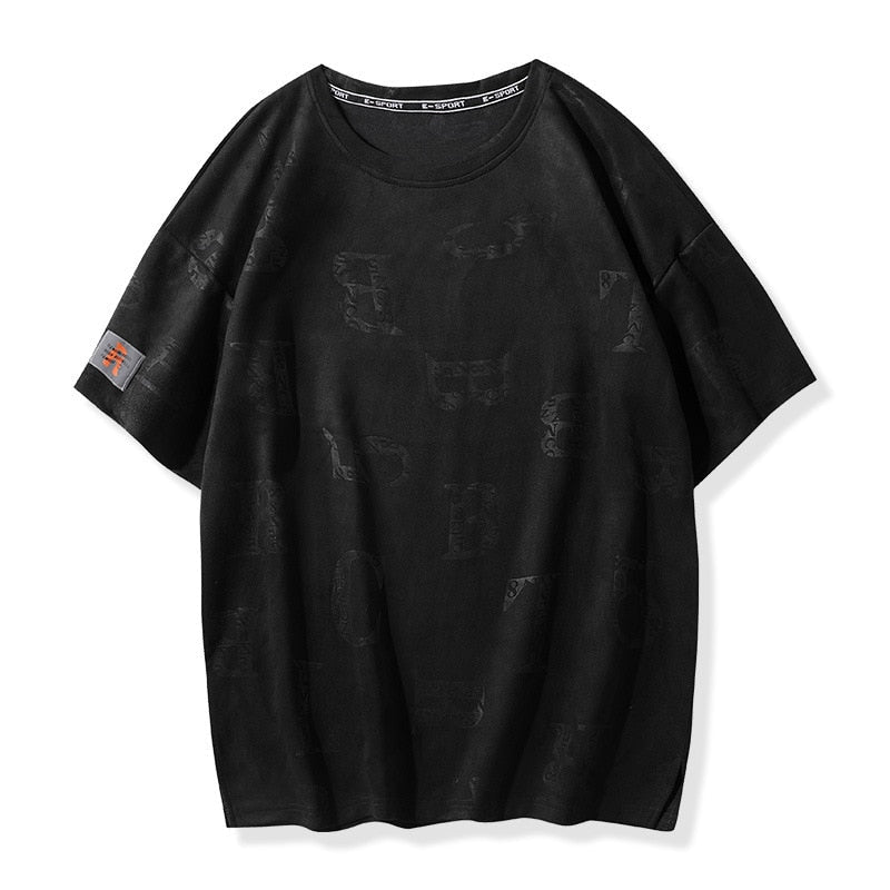 HIP HOP Streetwear Sport Mens T-shirts Casual Print Summer Short Sleeves Black Brown Tshirt Tees Oversize 12306 1