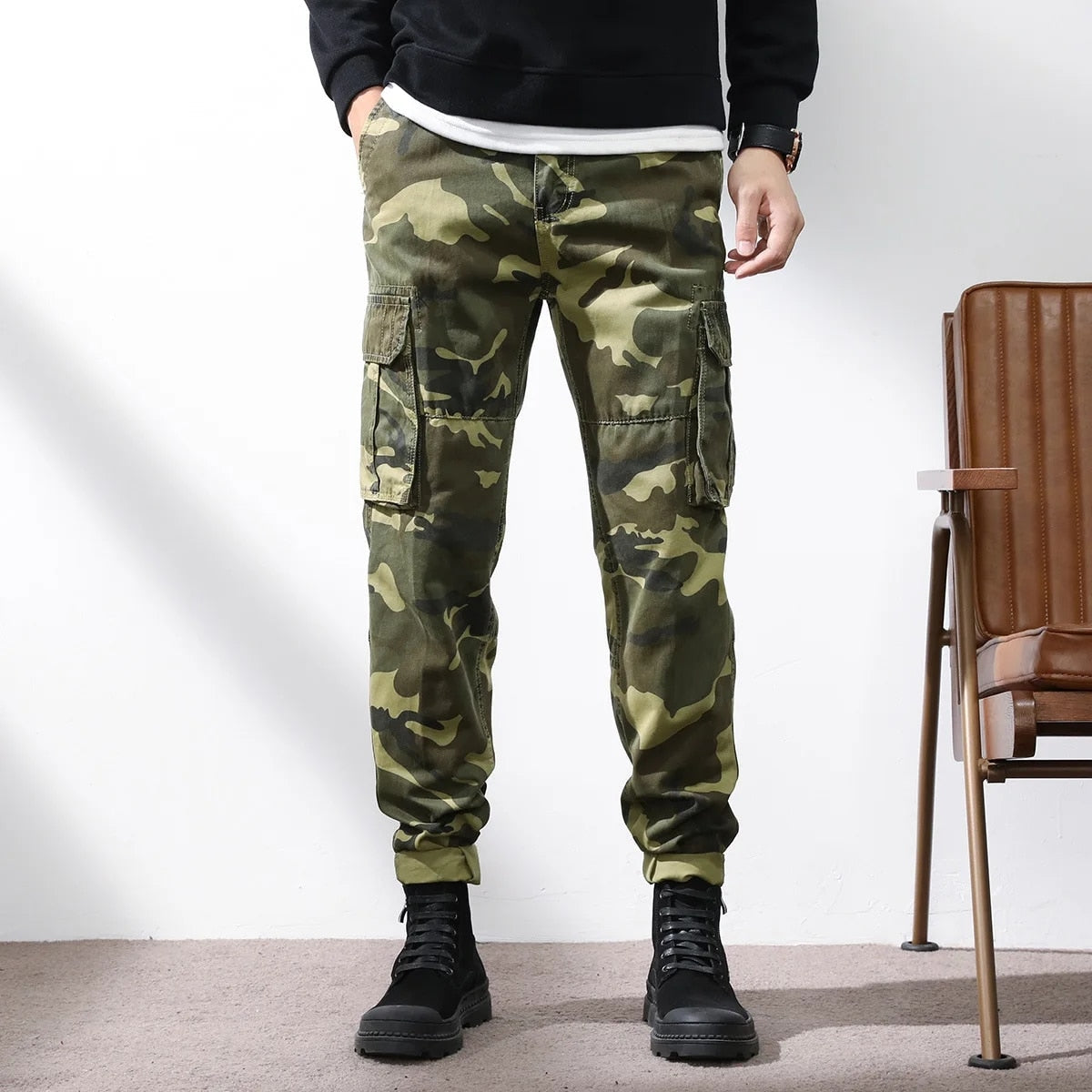 HIP HOP Streetwear Sport Spring Autumn Rock Camouflage Men'S Pocket Military Pants Fashions Casual Trouser