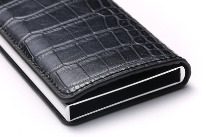 Credit Card Holder Men Woman Smart Wallet RFID Cardholder Carbon Fiber Leather Wallet Money Clip Purse Card Case