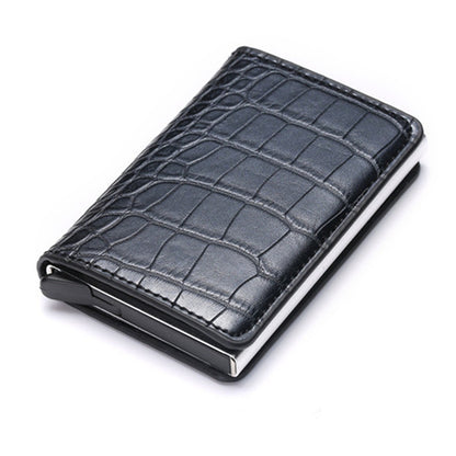 Credit Card Holder Men Woman Smart Wallet RFID Cardholder Carbon Fiber Leather Wallet Money Clip Purse Card Case