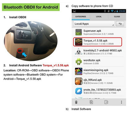 EM327 Bluetooth V2.1 OBD OBD2 CAN-BUS Protocol Works Android/PC ELM 327 V2.1 Professional Diagnostic Scanner