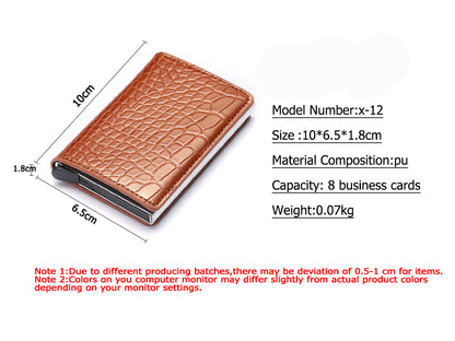 Credit Card Holder Men Woman Smart Wallet RFID Cardholder Carbon Fiber Leather Wallet Money Clip Purse Card Case