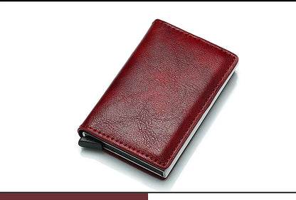 Credit Card Holder Men Wallet RFID Blocking Protected Aluminium Box PU leather Wallets with Money Clip Designer pasjeshouder