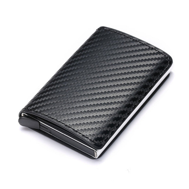 Credit Card Holder Men Woman Smart Wallet RFID Cardholder Carbon Fiber Leather Wallet Money Clip Purse Card Case