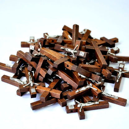 20 Pcs New Wood Jesus Cross Pendant Charms Christian Catholic Believers Faith Ornaments Jewelry Lots LR4100