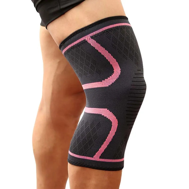 1PCS Fitness Running Cycling Knee Support Braces Elastic Nylon Sport Compression Knee Pad Sleeve for Basketball Volleyball Pink