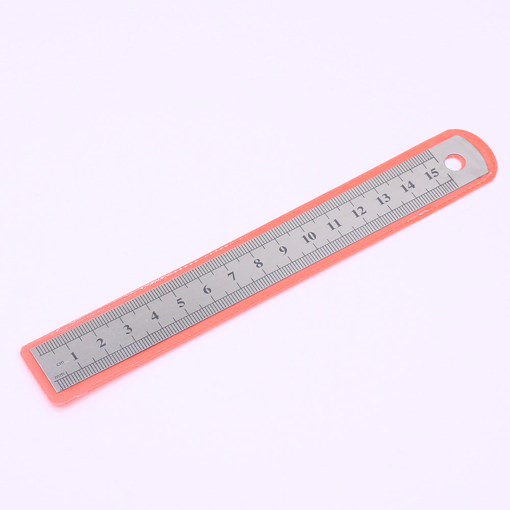 1PCS 15cm 6 Inch Ruler Precision Stainless Steel Metal Ruler Double-sided Learning Office Stationery Writing Supplies