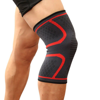 1PCS Fitness Running Cycling Knee Support Braces Elastic Nylon Sport Compression Knee Pad Sleeve for Basketball Volleyball Red