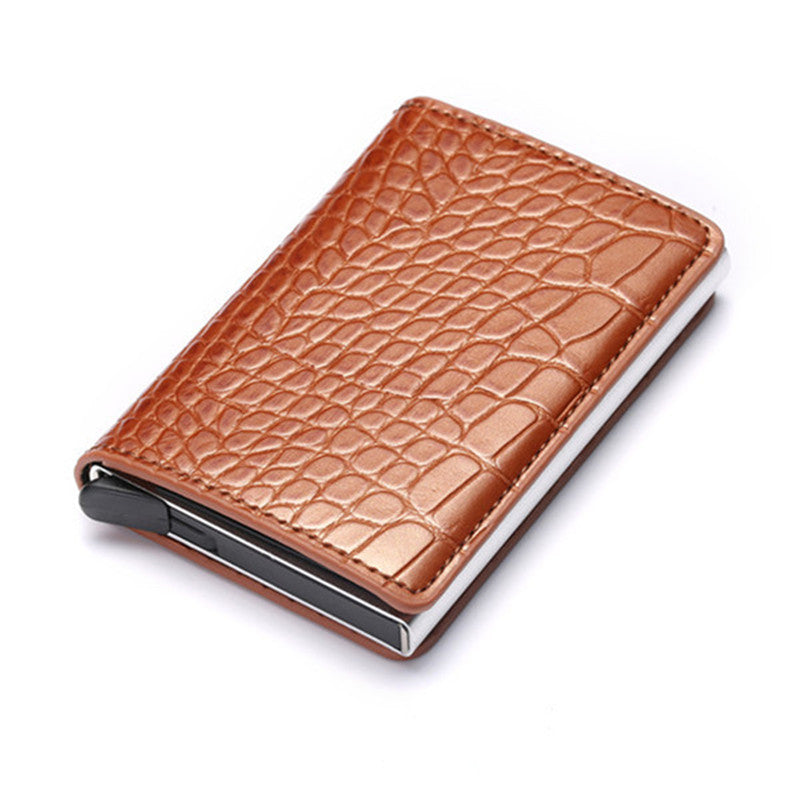 Credit Card Holder Men Woman Smart Wallet RFID Cardholder Carbon Fiber Leather Wallet Money Clip Purse Card Case