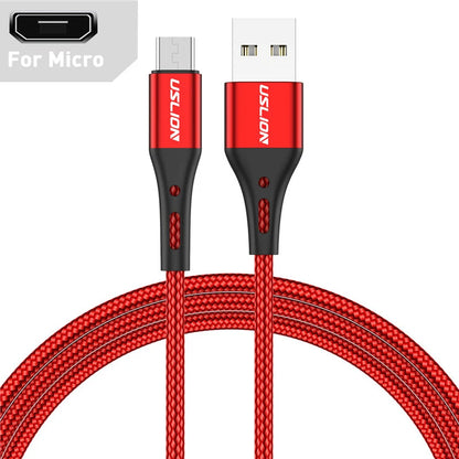 3A USB Type C Cable Wire For Samsung S10 S20 Xiaomi mi 11 Mobile Phone Fast Charging USB C Cable Type-C Charger Micro USB Cables Red For Micro