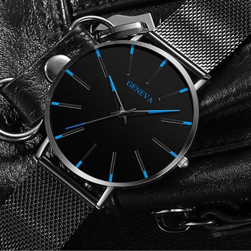 2023 Minimalist Men&#39;s Fashion Ultra Thin Watches Simple Men Business Stainless Steel Mesh Belt Quartz Watch relogio masculino