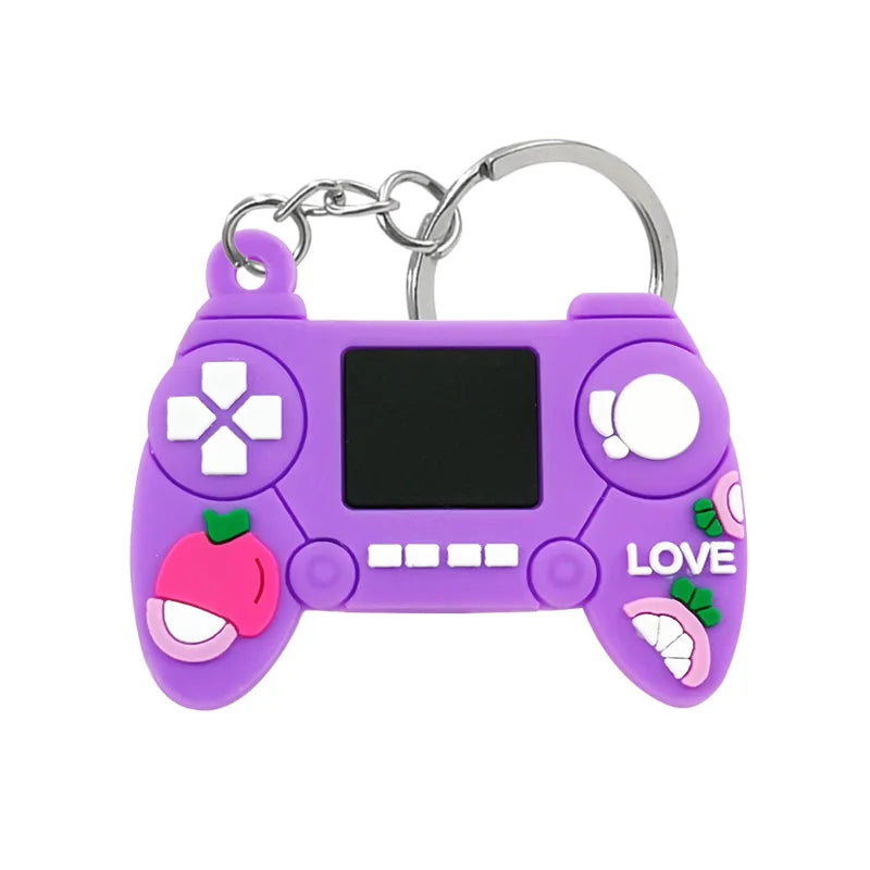 1PCS PVC new style Game Machine Keychain & Keyring Cute Gamepad Joystick Key Chain Keychains Bag Car Hanging fit men boy keys 7060-25