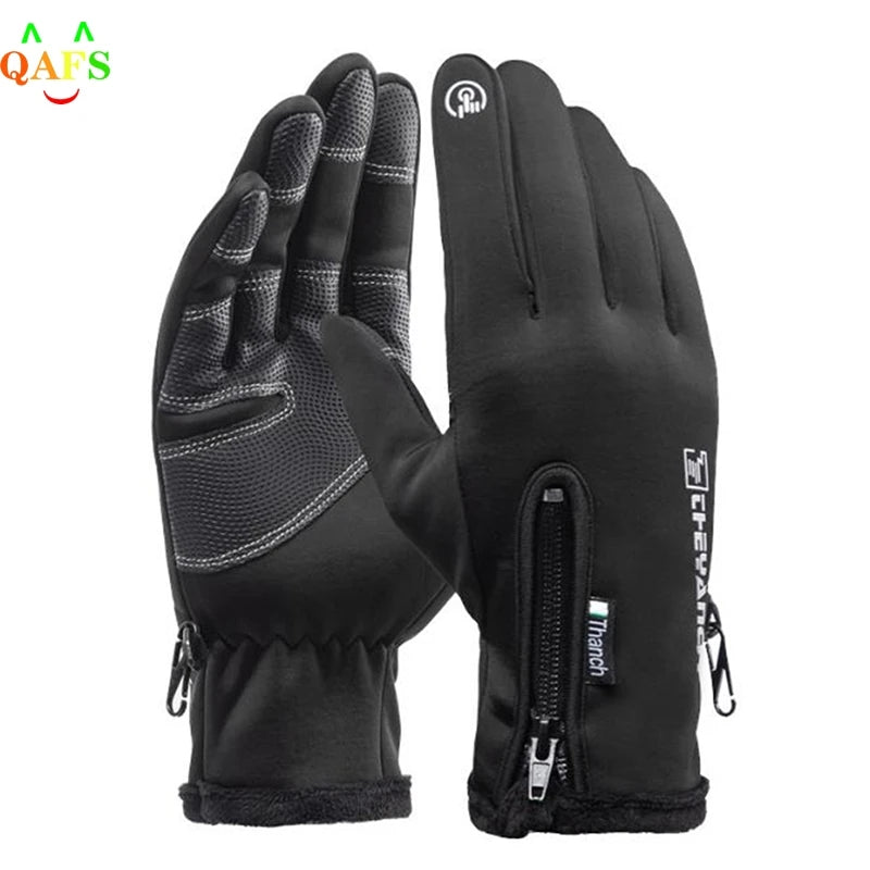 Outdoor Winter Gloves Waterproof Moto Thermal Fleece Lined Resistant Touch Screen Non-slip Motorbike Riding