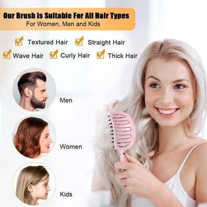 Hair Scalp Massage Comb Hair Brush Women Wet Dry Curly Ultra Detangler Hairbrush Bristle Nylon Salon Hair Styling Tools Dropship