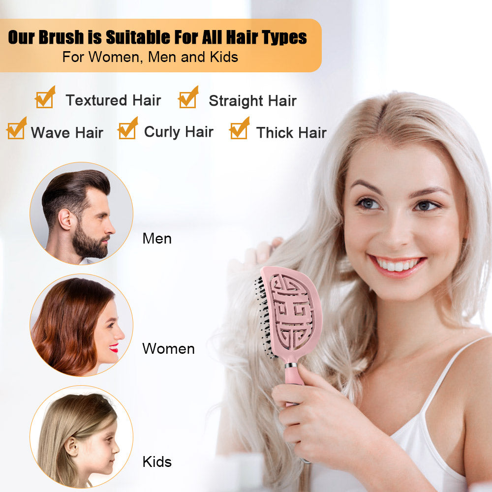 Hair Scalp Massage Comb Hair Brush Women Wet Dry Curly Ultra Detangler Hairbrush Bristle Nylon Salon Hair Styling Tools Dropship