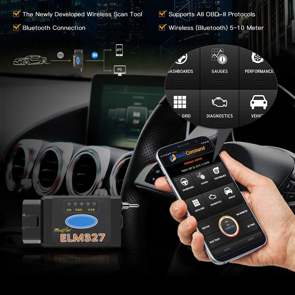 ELM327 USB PIC18F25K80 Chip with Bluetooth&WIFI for Ford HS CAN/MS CAN switch Forscan ELM 327 OBD2 Code Reader