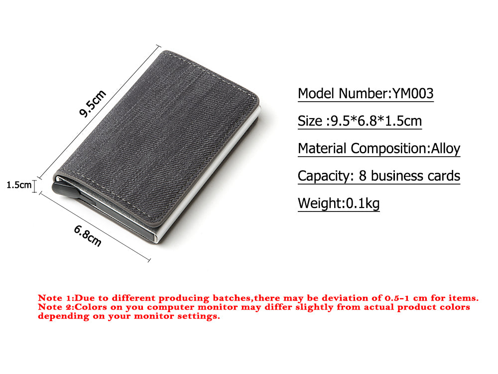 Credit Card Holder Men Woman Smart Wallet RFID Cardholder Carbon Fiber Leather Wallet Money Clip Purse Card Case