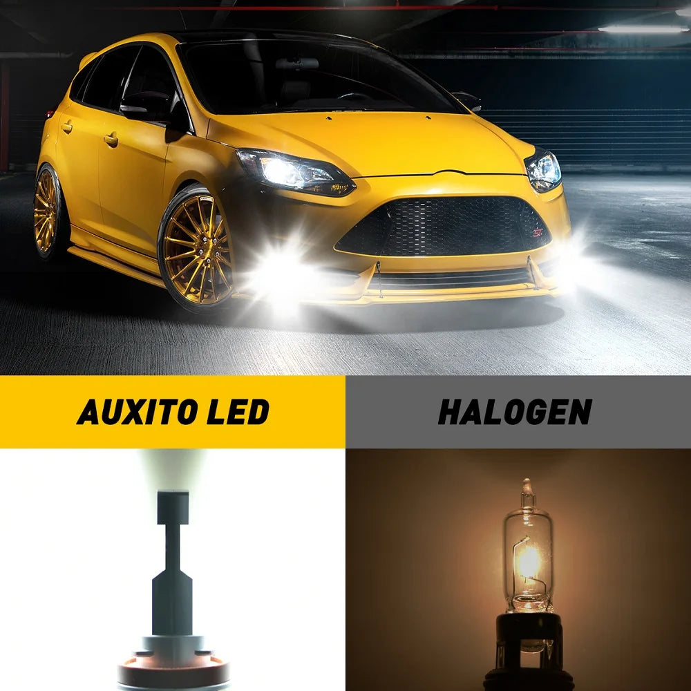 AUXITO 2x 2000LM H8 H11 H16JP H10 LED Bulb Fog Lights Canbus No Error 6500K White 3000K Golden DRL Daytime Running Car Lamp 12V