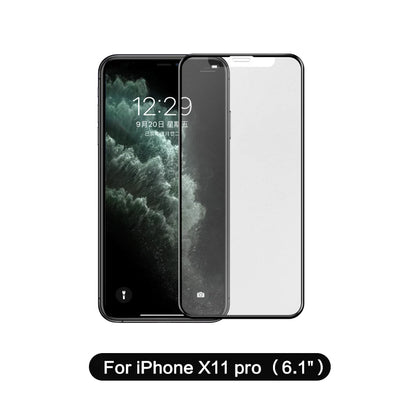 Matte Tempered Glass for iPhone 11 Pro Max Full Coverage Protector for iPhone 12 Pro Max 3H Curved HD Hard Film for iphone 11 pro Black
