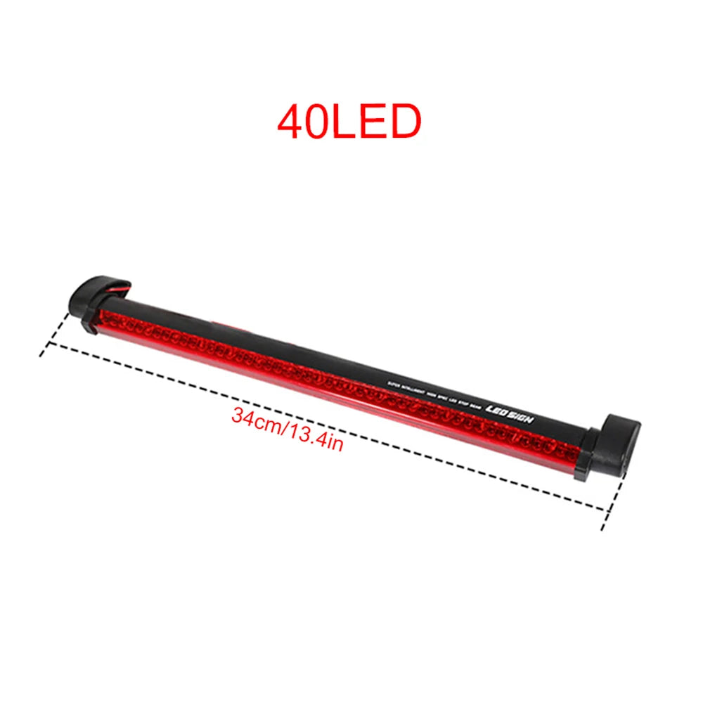 DSYCAR 12V Red Car LED Third Brake Lights Bar Rear Parking Signal Lamp Truck High Mount Stop Warning Light Universal 40LED