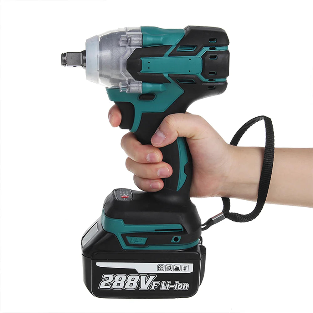 Brushless Electric Impact Wrench 520N.M 1/2" Cordless Battery Screwdriver Rechargeable Wrench Power Tool for Makita 18V Battery