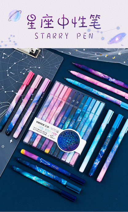 12Pcs/Set Starry Sky Constellation Series Gel Pen Kawaii Nature Pen Creative Gift Stationery School Office Supplies Wholesale