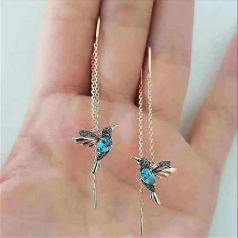 New Fashion Little Bird Drop Long Hanging Earrings for Women Elegant Girl Tassel Earring Stylish Jewelry Personality Gift A284lan