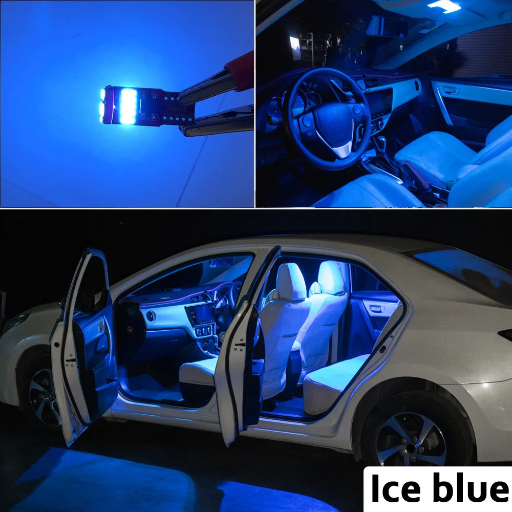 For Renault Megane 3 III MK3 Hatchback Estate Grandtour Coupe 2009-2015 LED Interior Map Dome Sun Visor Door Light Kit Car Bulbs Ice Blue