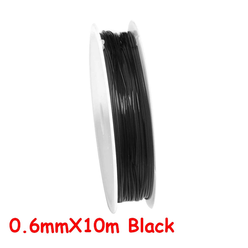 100M Plastic Crystal DIY Beading Stretch Cords Elastic Line Jewelry Making Supply Wire String jeweleri thread String Thread 0.6mmX10m Black China