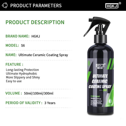 9H Ceramic Car Coating Hydrochromo Paint Care Nano Top Quick Coat Polymer Detail Protection Liquid Wax Car Care HGKJ S6