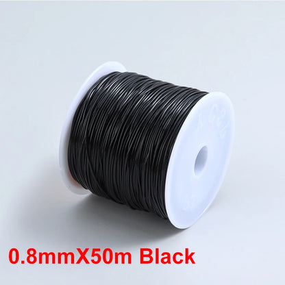 100M Plastic Crystal DIY Beading Stretch Cords Elastic Line Jewelry Making Supply Wire String jeweleri thread String Thread 0.8mmX50m Black China