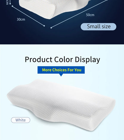 Memory Foam Bed Orthopedic Pillow Neck Protection Slow Rebound Memory Pillow Butterfly Shaped Health Cervical Neck Size 60/50 cm