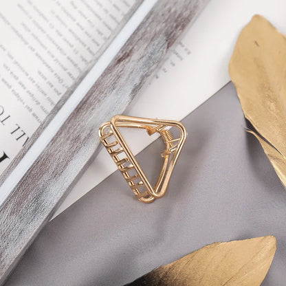 Elegant Gold Silver Hollow Geometric Metal Hair Claw For Women Long Thick Hair Holder Hair Claw Clip Fashion Hair Accessories the small 8