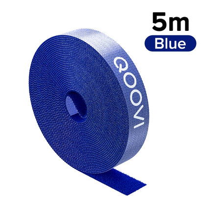 5m Cable Organizer Wire Winder Clip Earphone Holder Mouse Cord Management USB Charger Protector For iPhone Samsung Xiaomi Huawei 5m Blue Velcro