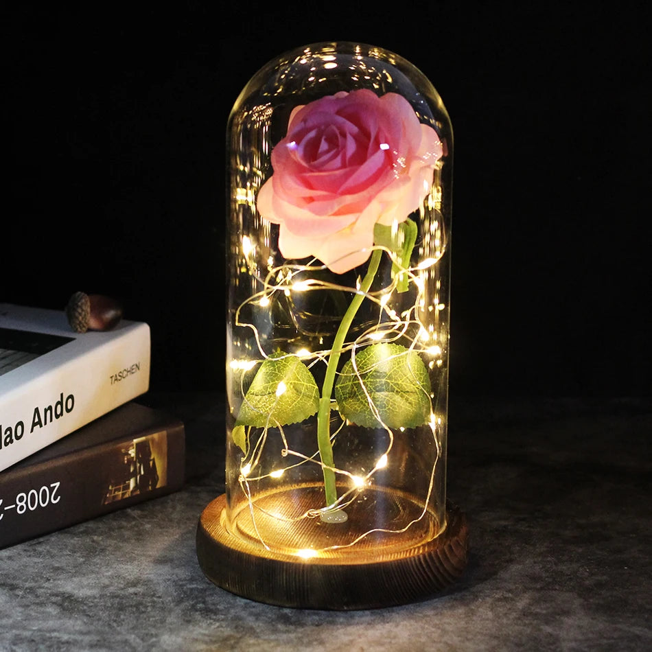 Galaxy Rose Artificial Flowers Beauty and the Beast Rose Wedding Decor Creative Valentine's Day Mother's Gift