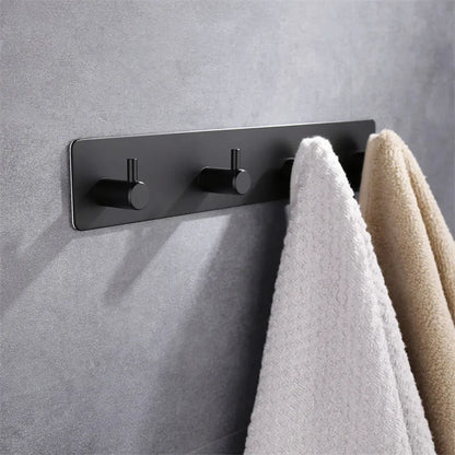 Adhesive Stainless Steel Hooks Door Wall Clothes Towel Hook Metal Bathroom Bracket Kitchen Bedroom Hanger Accessories Wall decor