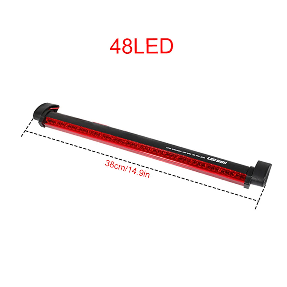 DSYCAR 12V Red Car LED Third Brake Lights Bar Rear Parking Signal Lamp Truck High Mount Stop Warning Light Universal 48LED