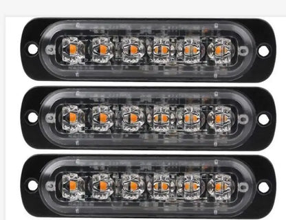 Universal Emergency Strobe Led Light 12/24V Memory Function Led Warning Side Marker Blinking Amber Light Bar Police Flash Light 3pcs