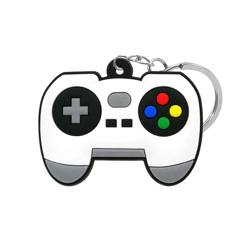 1PCS PVC new style Game Machine Keychain & Keyring Cute Gamepad Joystick Key Chain Keychains Bag Car Hanging fit men boy keys 7060-38