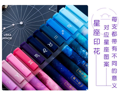 12Pcs/Set Starry Sky Constellation Series Gel Pen Kawaii Nature Pen Creative Gift Stationery School Office Supplies Wholesale