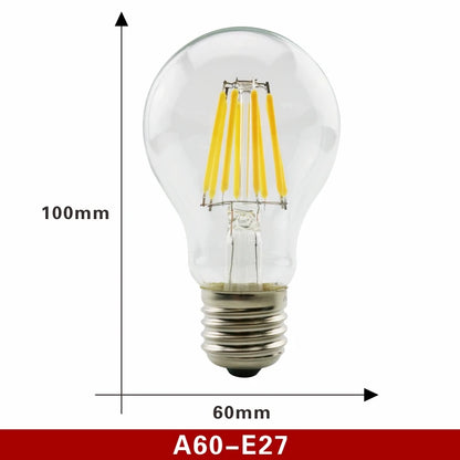 2pcs E27 E14 Retro Edison LED Filament Bulb Lamp AC220V Light Bulb C35 G45 A60 ST64 G80 G95 G125 Glass Bulb Vintage Candle Light A60 E27