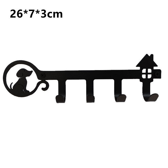 Creative Hook Rack Multifunctional Iron Art Wall-mounted Key Holder Clothes Coat Hat Hanging Rack Room Decorative Key Hooks Rack