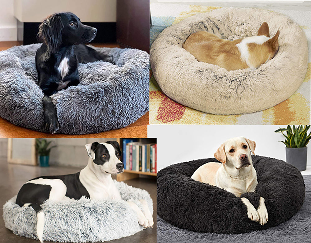 Very Soft Plush Dog Bed Cat House Donut Basket Fluffy Cushion Big Pet Pillow Mat Kennel Lounger Large Medium Small For Dogs Bed